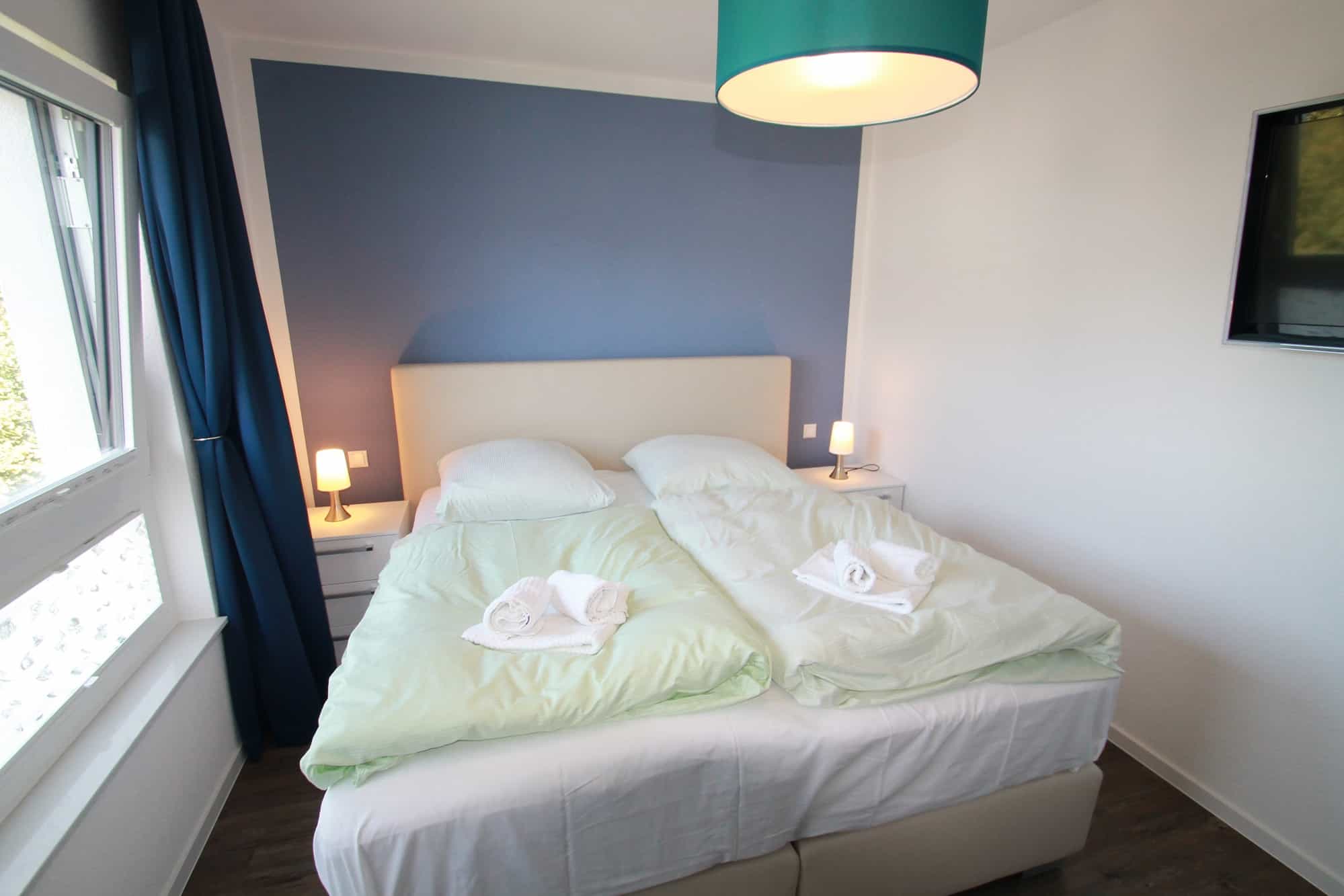 Boxspringbett im Schlafzimmer